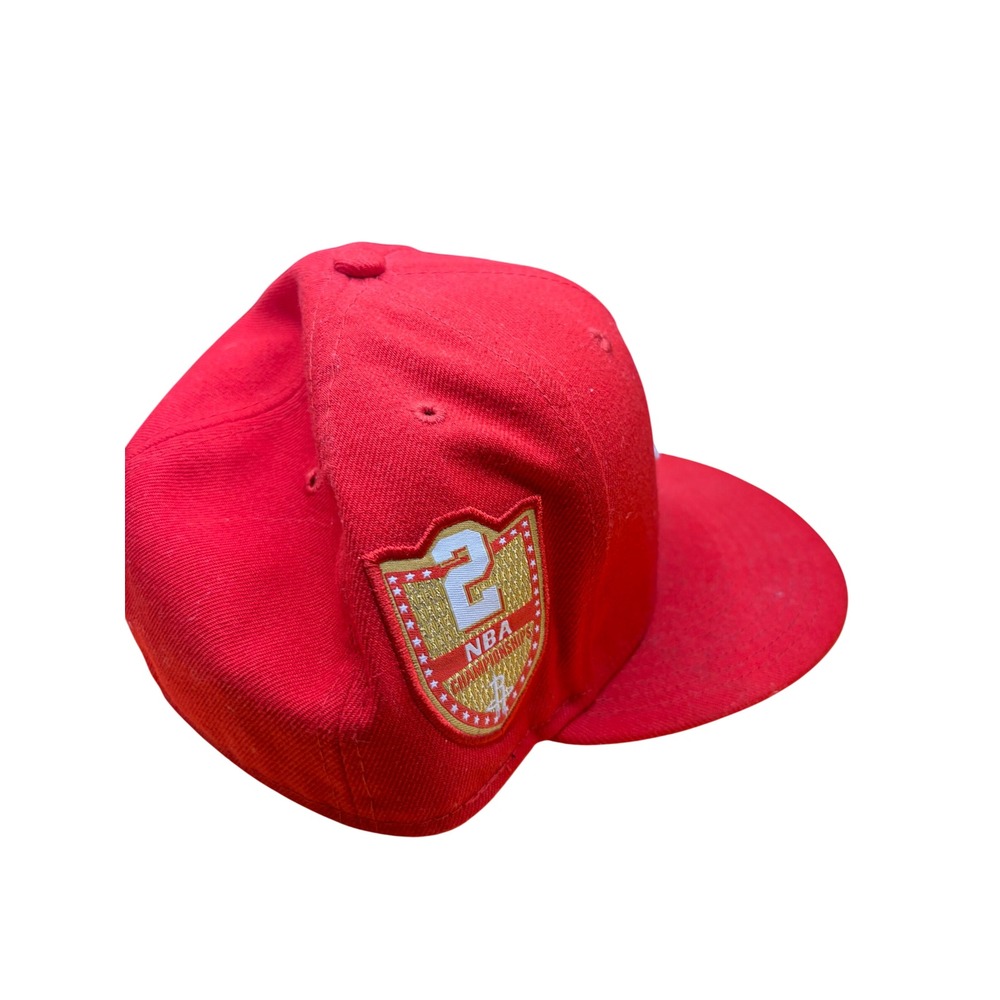 New Era 59FIFTY Houston Rockets 2 NBA Championships Fitted Hat Red 7 1/2 - Picture 2 of 11